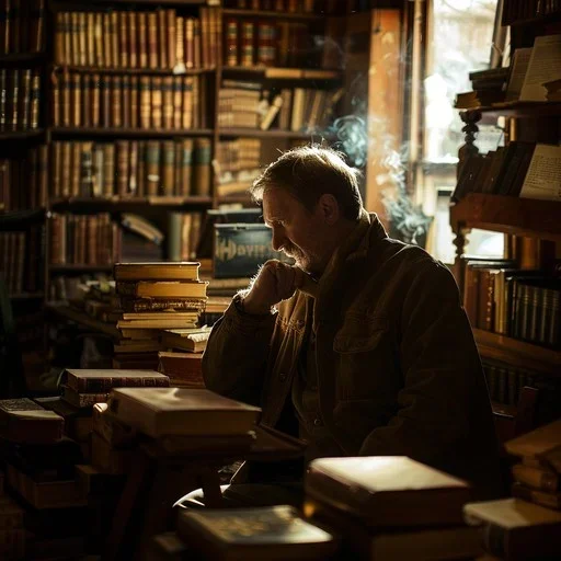 A person closing a hardcover book with both hands and gazing into the distance with a contemplative expression, representing the lingering emotional impact a novel's ending leaves on its reader.