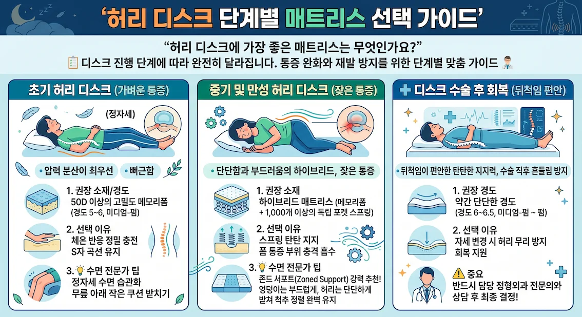 허리 디스크 단계별 매트리스 선택 가이드