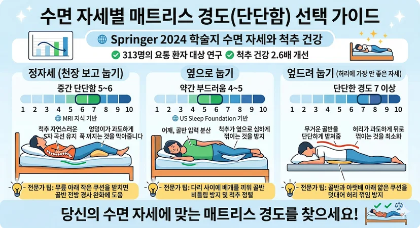 수면 자세별 매트리스 경도