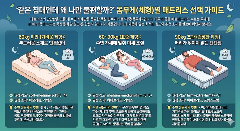 몸무게별 매트리스 선택 가이드