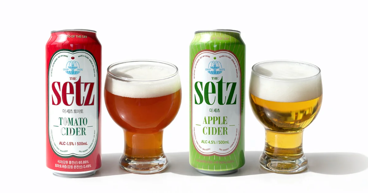 사과 발효가 베이스인 세츠 애플사이다와 세츠 토마토사이다