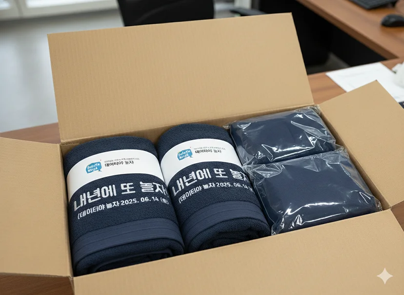 회사 워크샵 단체 티셔츠 수건 소량 긴급 제작 납품