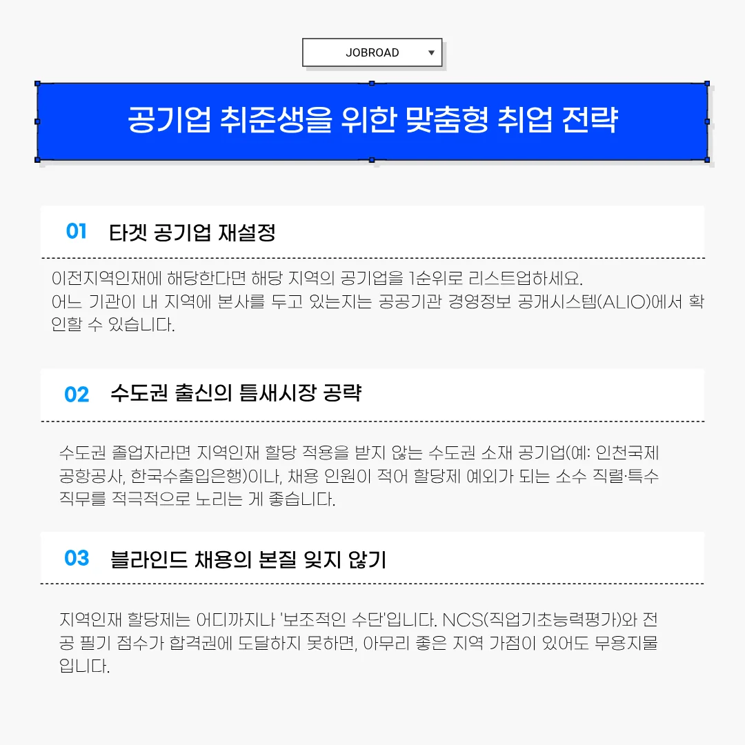 타겟 공기업 재설정 방법, 수도권 출신의 틈새시장 공략법, 블라인드 채용의 본질인 NCS와 전공 시험 준비의 중요성