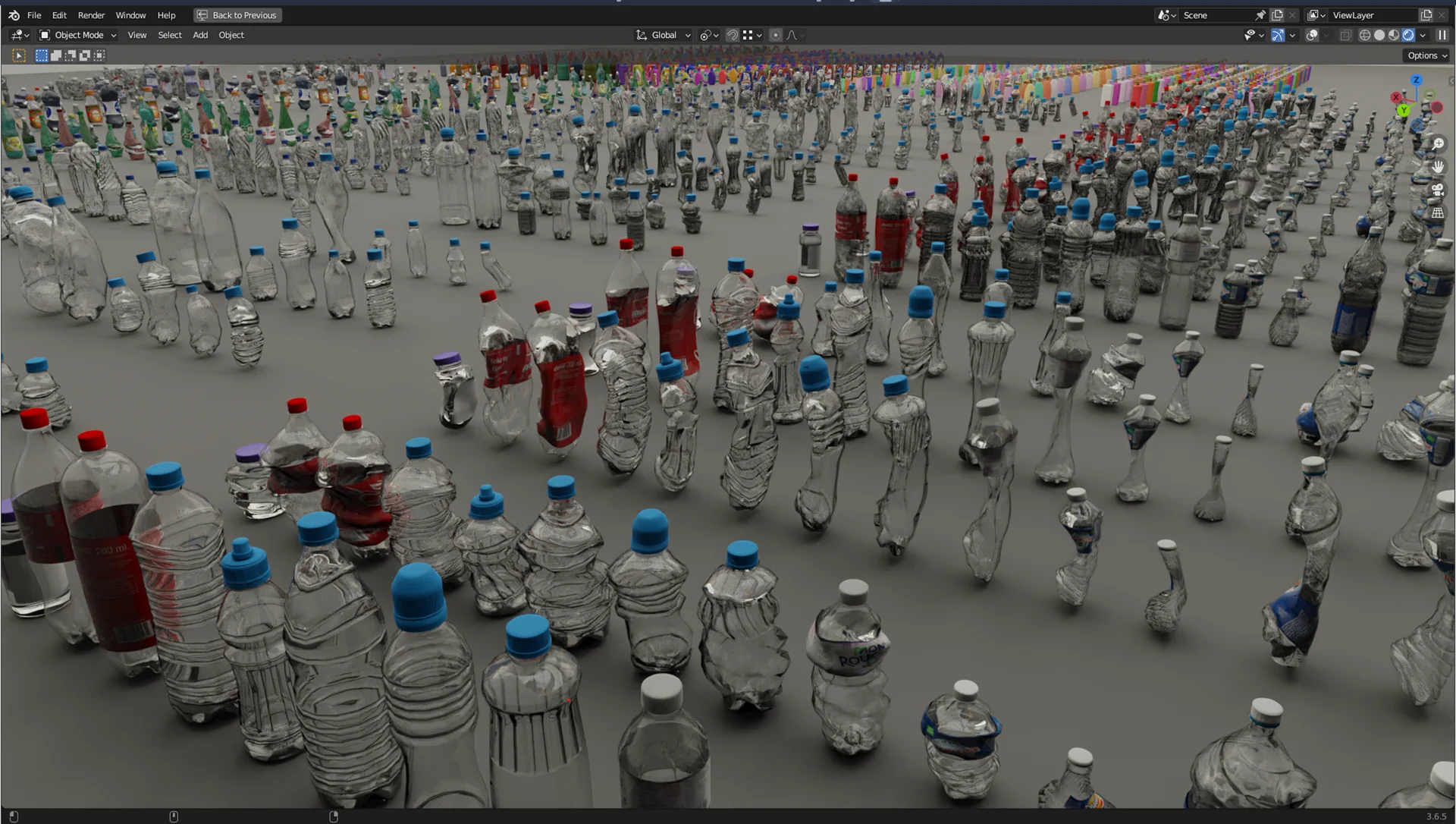 Synthetic waste plastic data generated by reflecting various shapes of containers