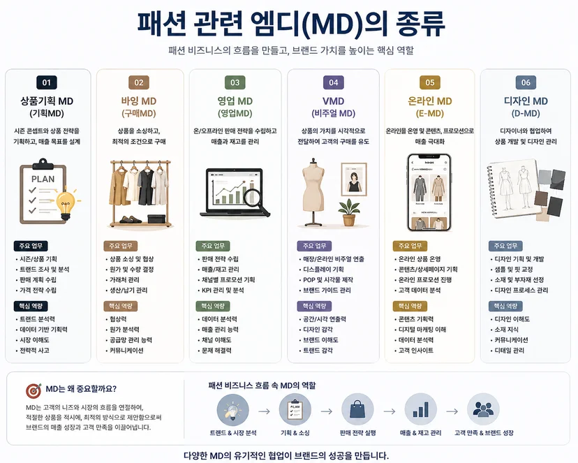 패션관련 엠디 종류의 역할