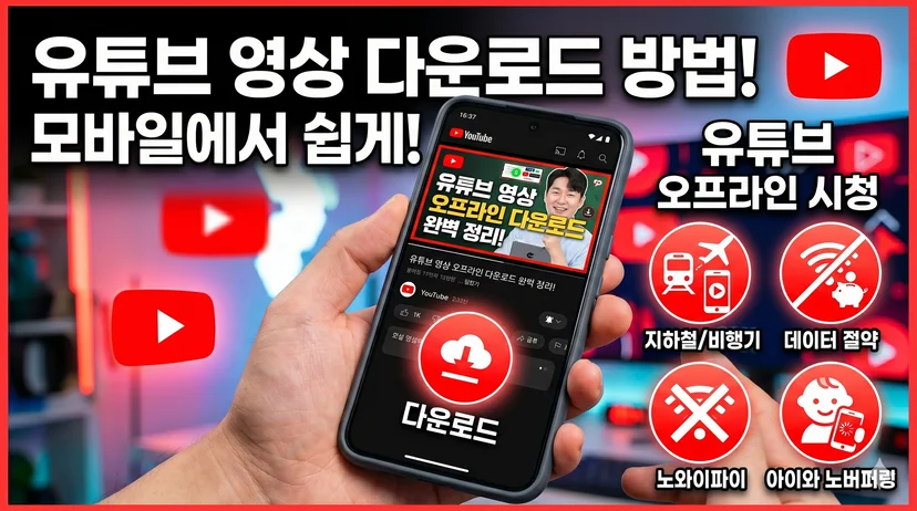 오프라인 저장 활용 상황 4가지 아이콘