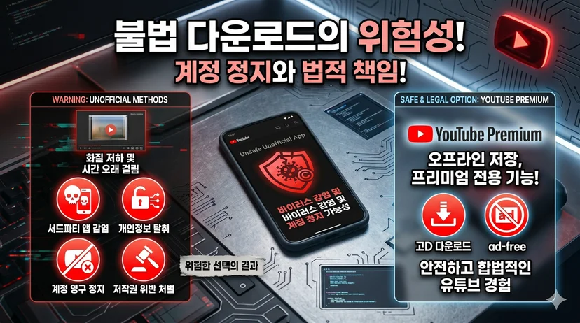불법 다운로드 위험성 경고