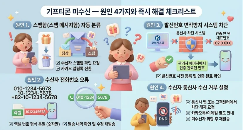 기프티콘 미수신 — 원인 4가지