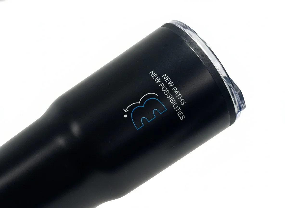 기업 텀블러 인쇄 슬로건 디테일 클로즈업