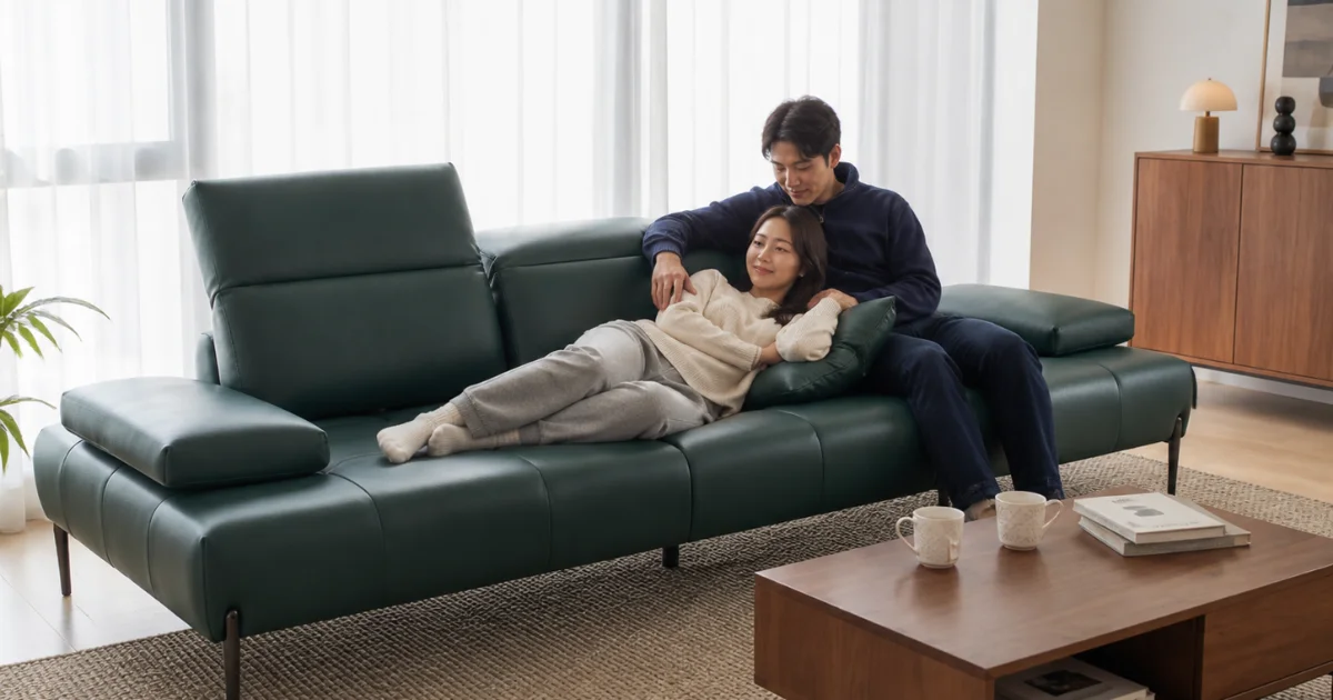 이탈리아 가죽으로 만든 국산 소파 브랜드 모듈형 세라티 토리노 4인 소파