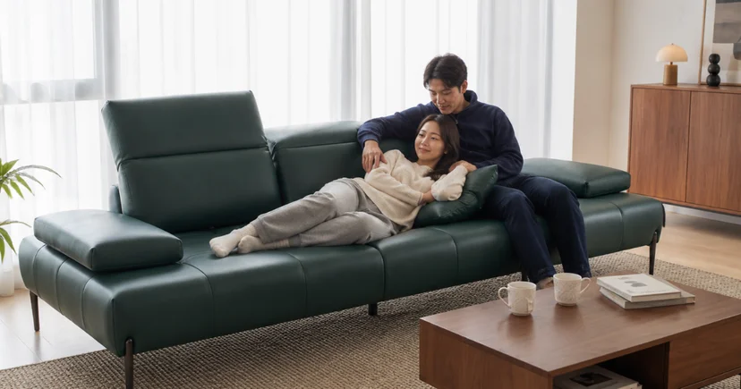 이탈리아 가죽으로 만든 국산 소파 브랜드 모듈형 세라티 토리노 4인 소파