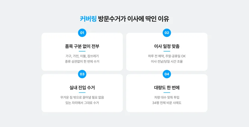 이사 폐기물 처리할 때 커버링 방문수거하면 좋은 점 4가지