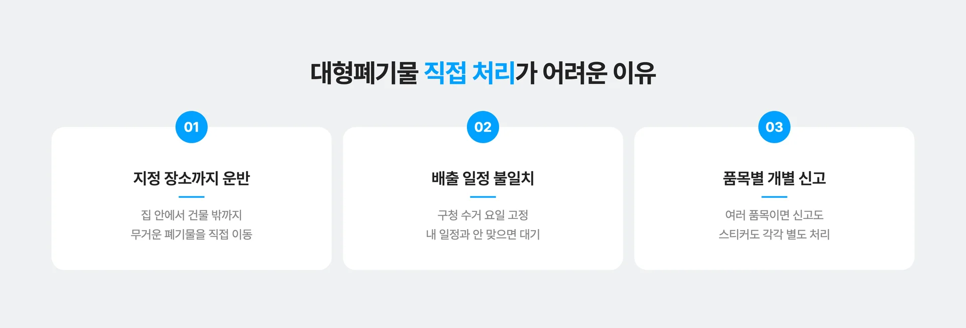 대형폐기물 직접 처리가 어려운 3가지 이유