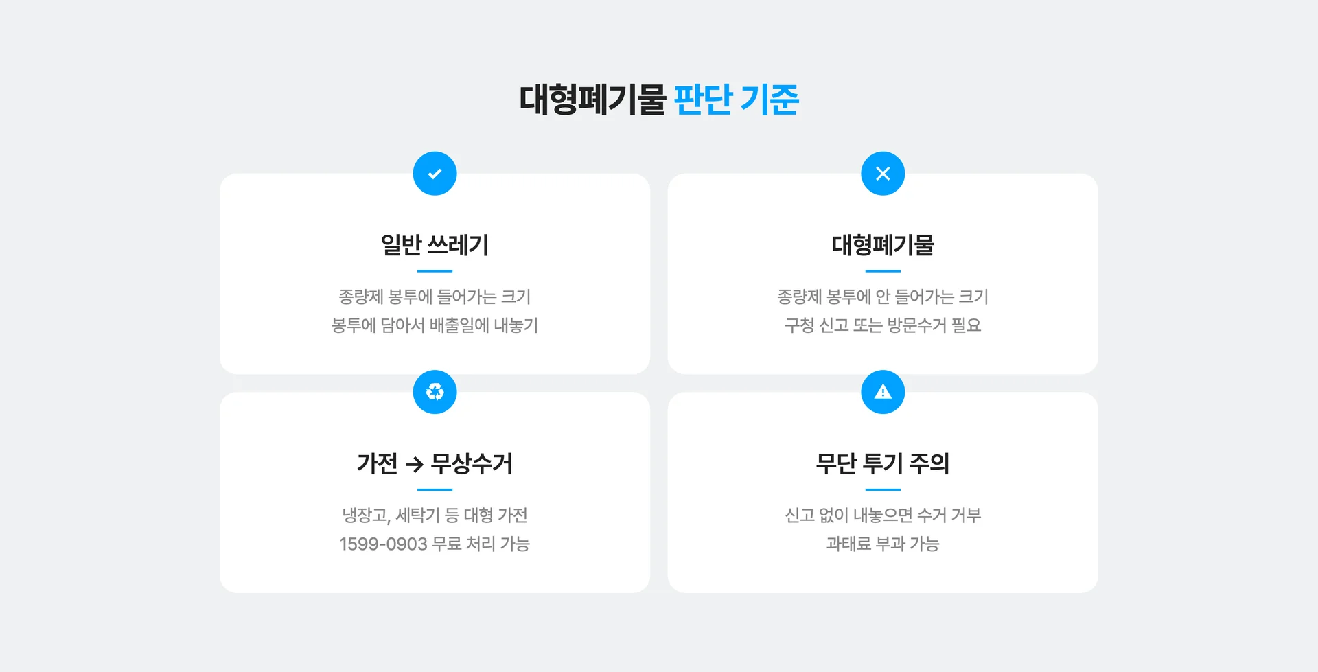 대형폐기물처리 판단 기준 4가지