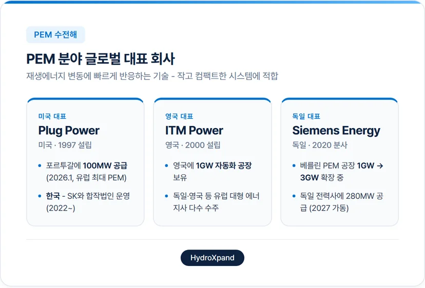 PEM 수전해 회사