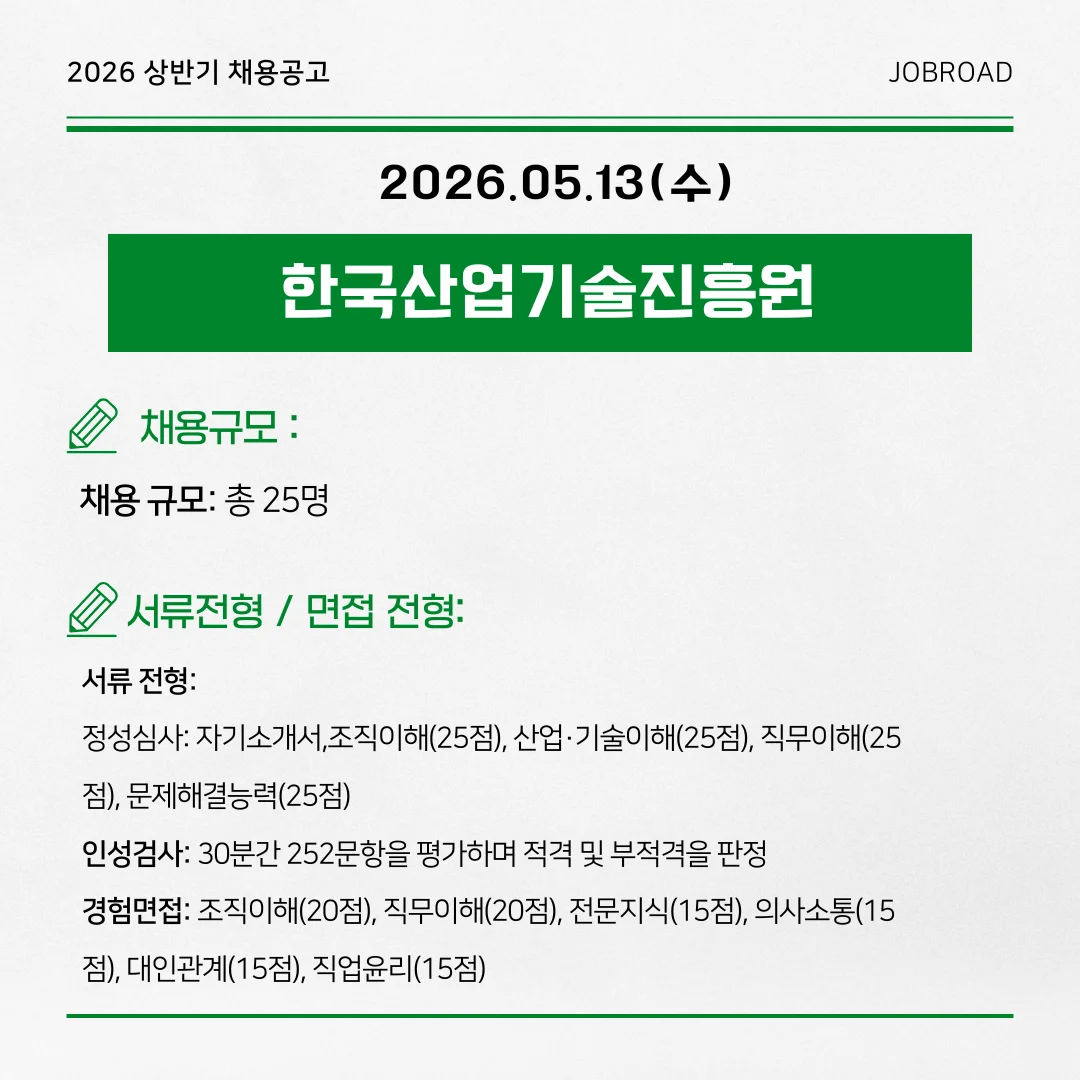 한국산업기술진흥원(KIAT) — 2026년 체험형 인턴