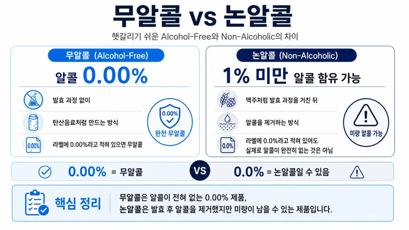 0.0% 무알콜 맥주 1% 미만 논알콜 맥주 차이점 비교