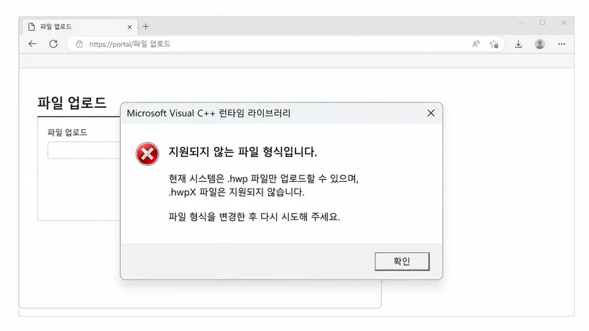 HWPX 오류 해결 방법