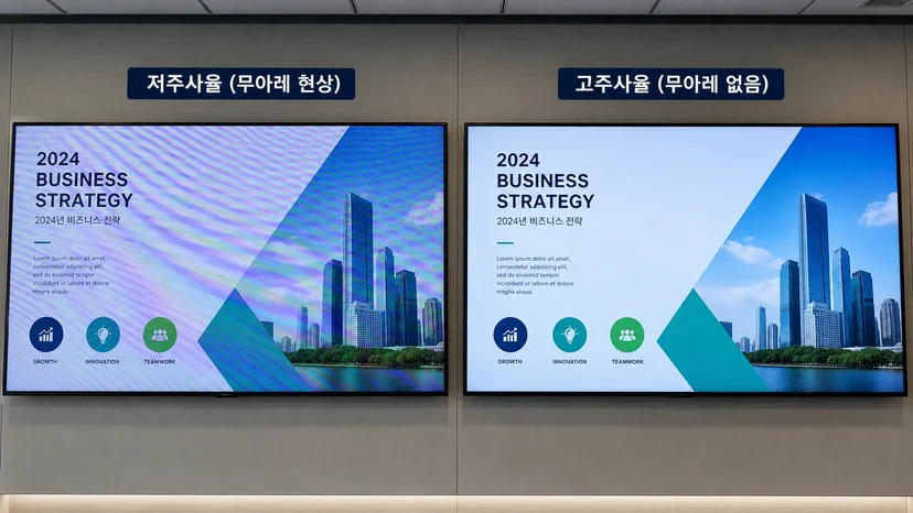 LED-대형디스플레이-저주사율-고주사율-카메라촬영-비교-플리커-밴딩-현상
