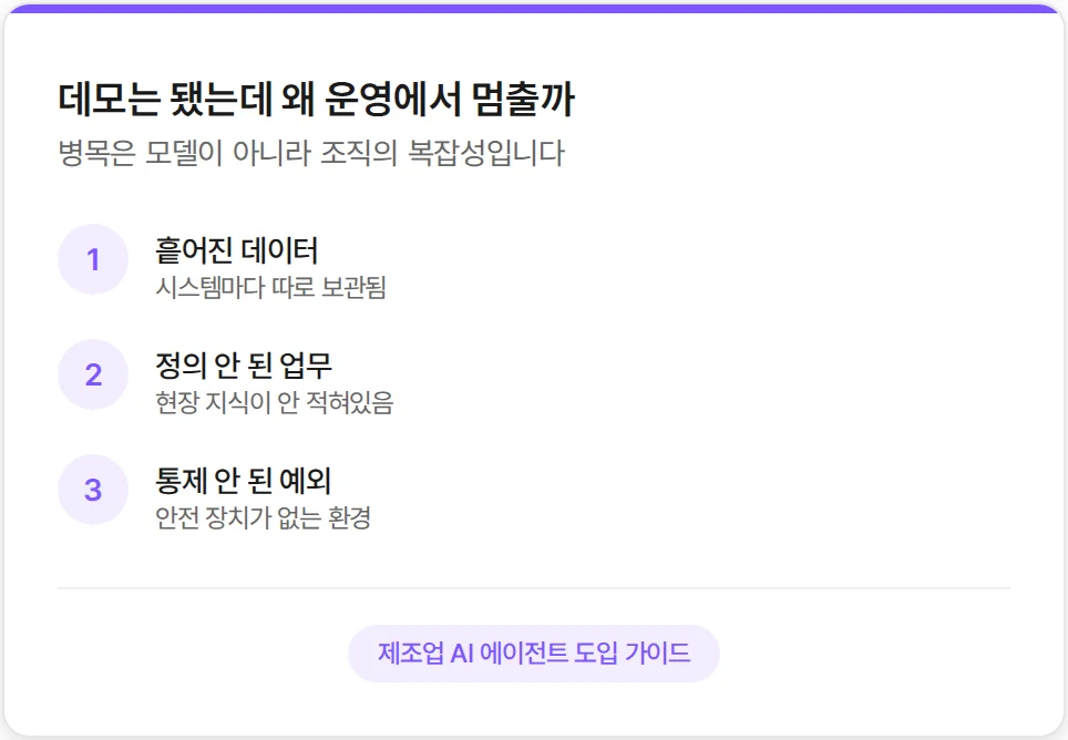 제조업 AI 도입의 병목