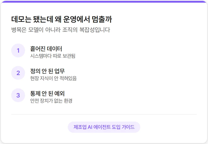제조업 AI 도입의 병목