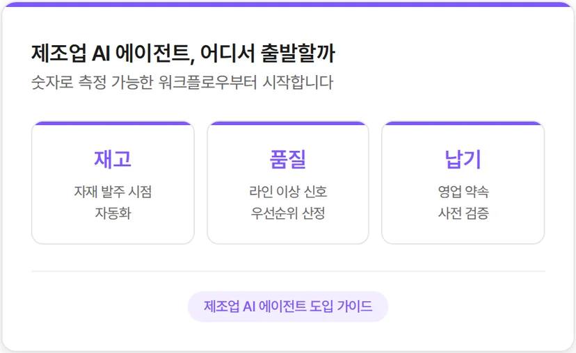 제조업 AI 에이전트의 시작