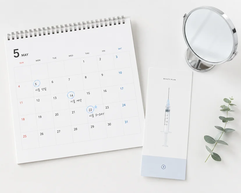 결혼식 날짜를 먼저 확인하고, 30일 전을 시술 데드라인으로 설정하세요.