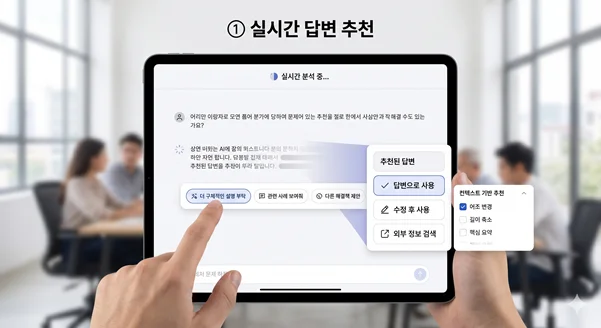 AICC, CS센터, 고객상담센터, 실시간 답변추천