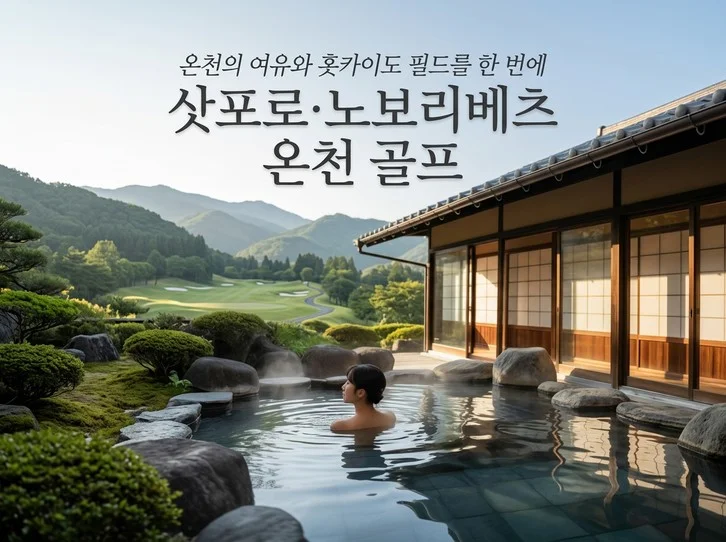 훗카이도 골프 여행 숙박 온천 호텔