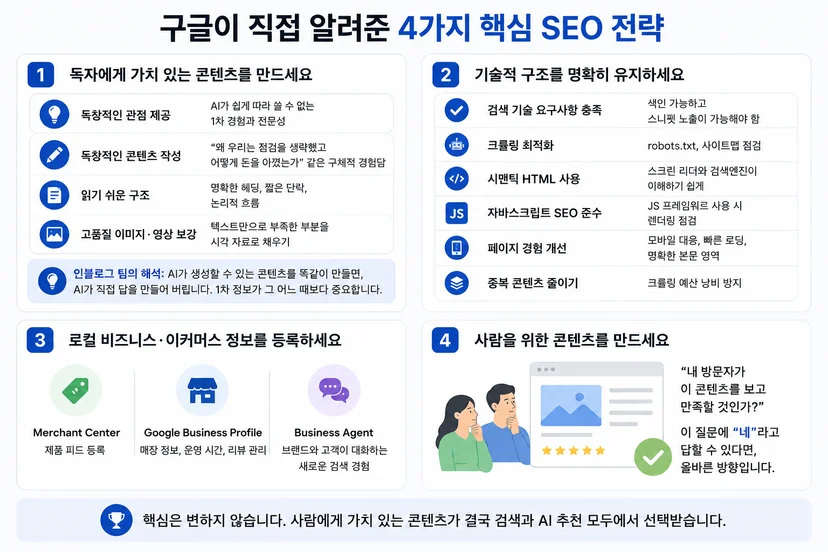 구글이 직접 알려준 4가지 핵심 SEO 전략