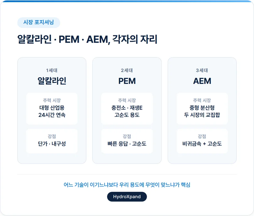 알칼라인 수전해 시장의 현재 위치