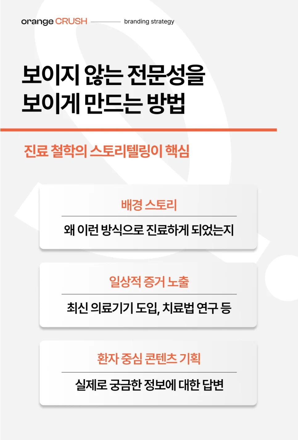 진료 철학의 스토리텔링이 중요해