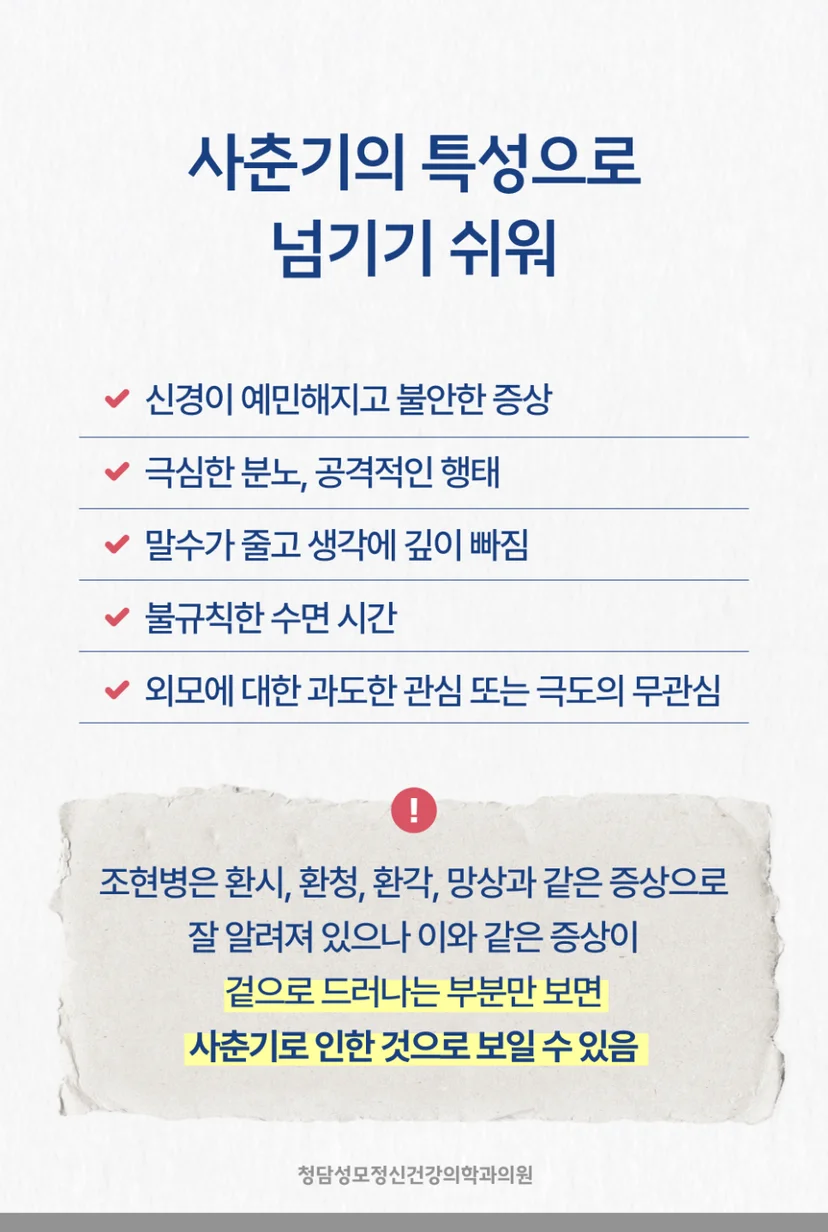 조현병 주요 증상