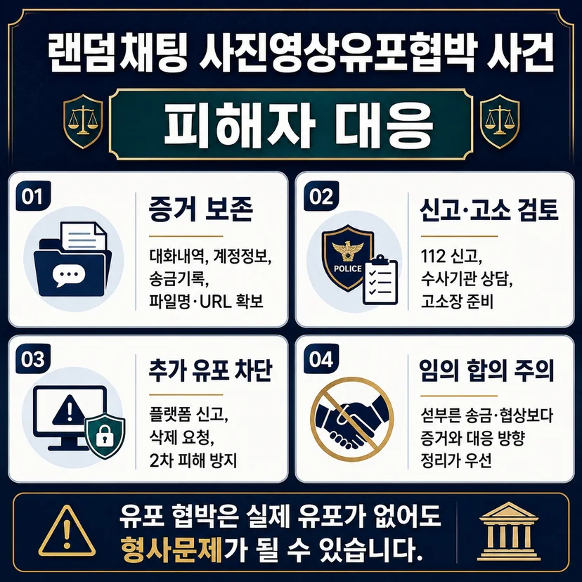 랜덤채팅 사진영상유포협박 피해자 대응
