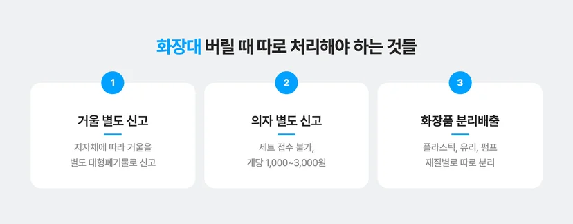 화장대 버릴 때 따로 처리해야 하는 것들