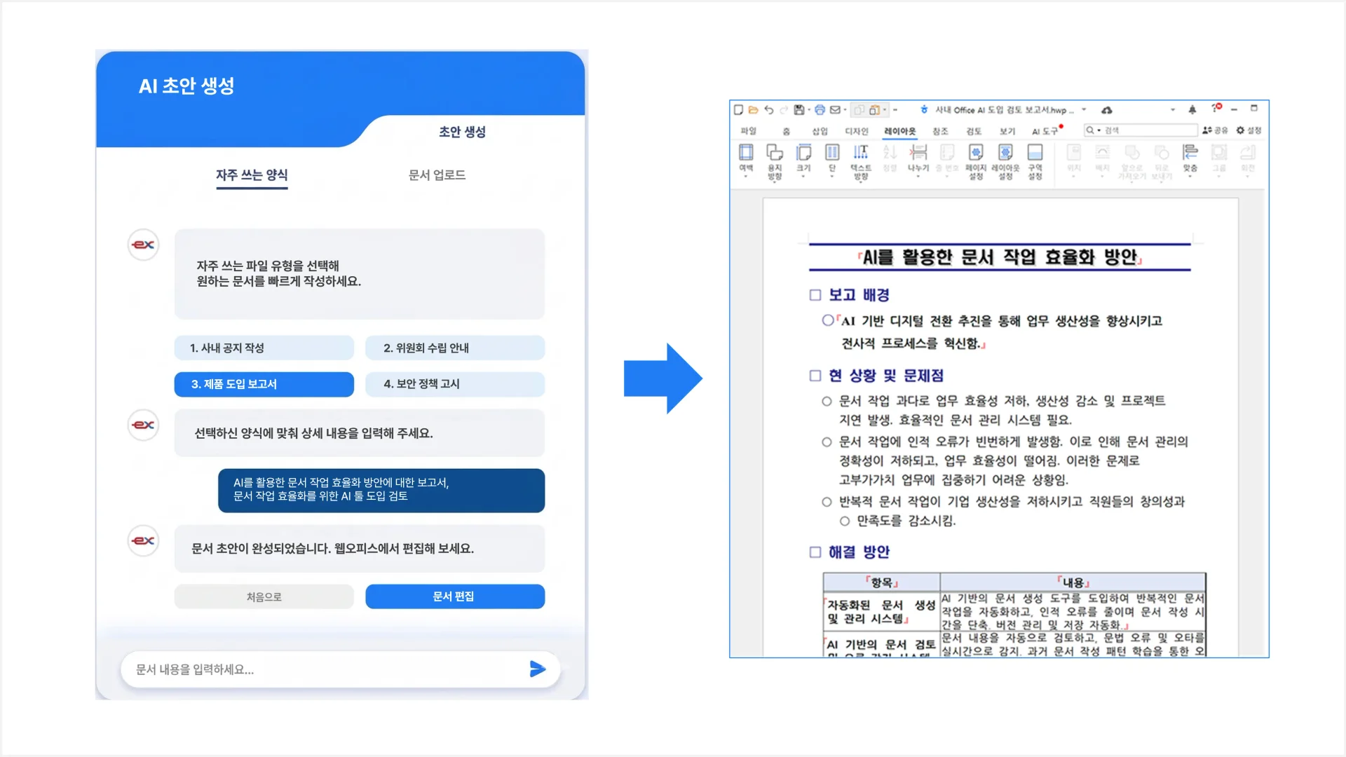 AI 초안 생성 예시