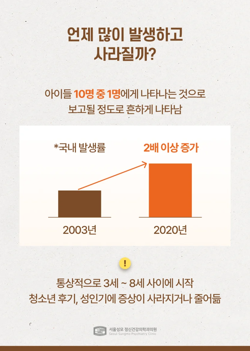 틱장애/뚜렛장애 통계