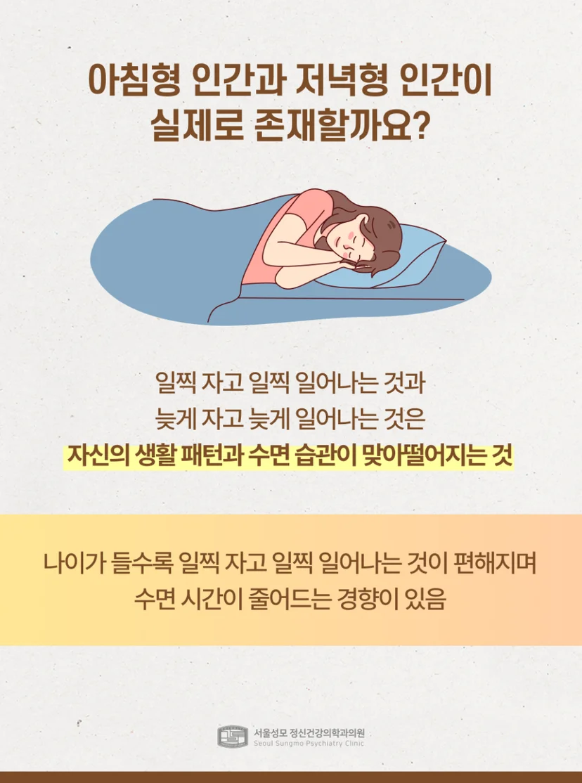 아침형인간 저녁형인간 