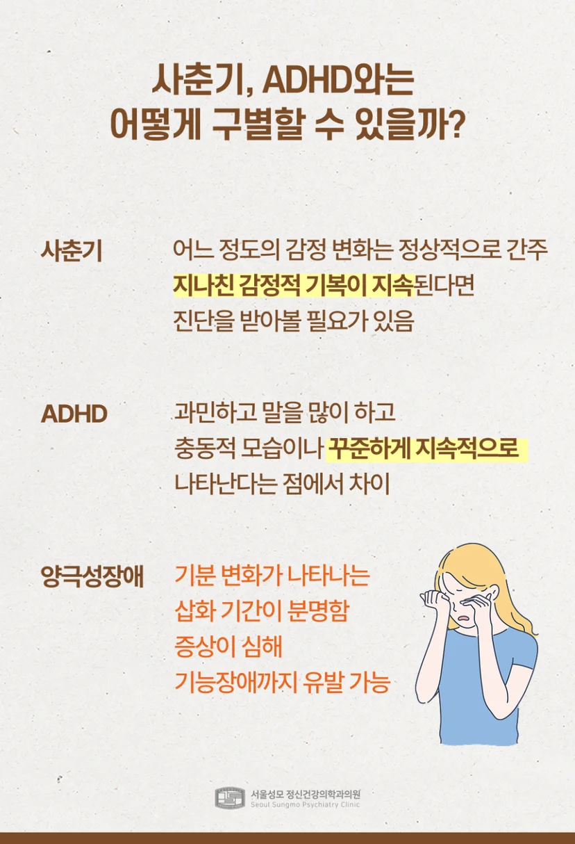 사춘기, ADHD와 양극성장애 구분