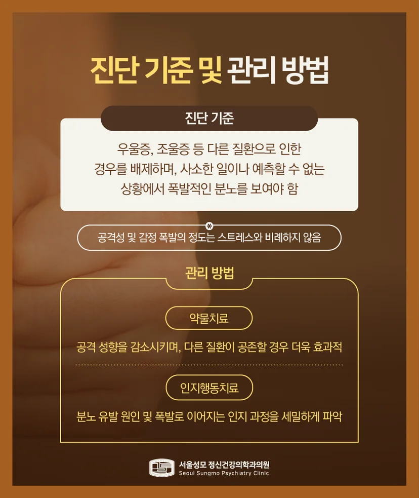 간헐적 폭발장애 진단 기준 및 관리법