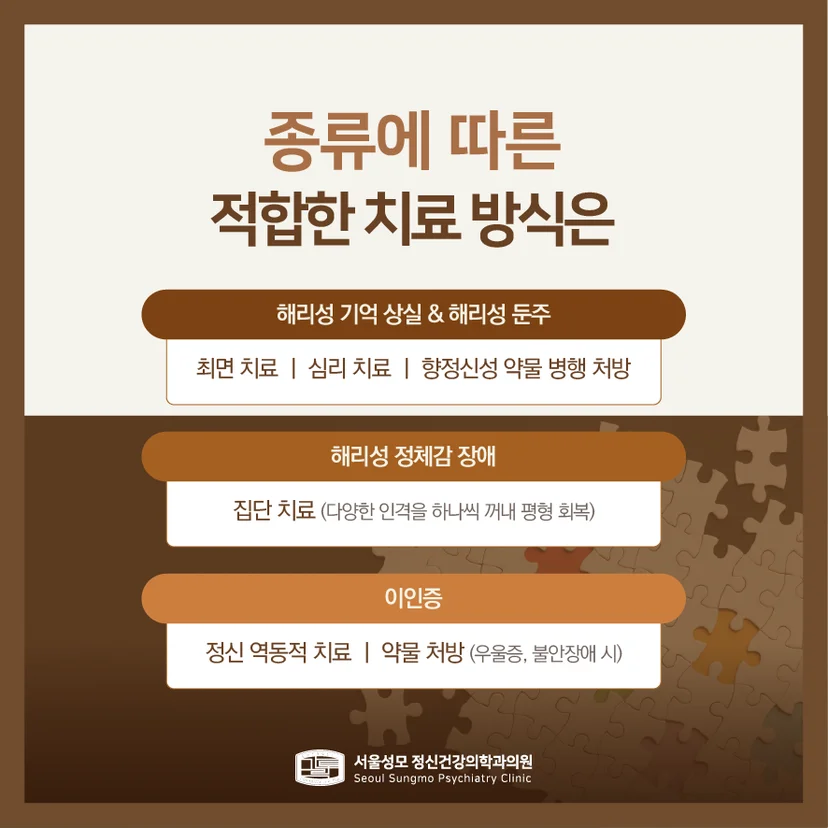 해리 장애 종류별 치료 방식