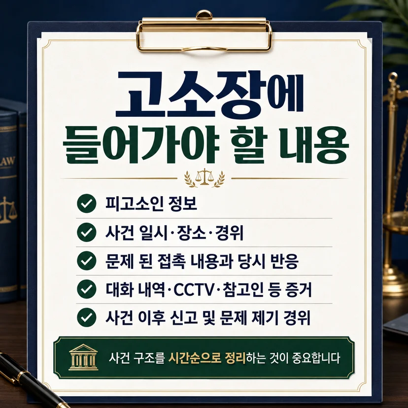 학원강사성추행 고소장에 들어가야 할 내용