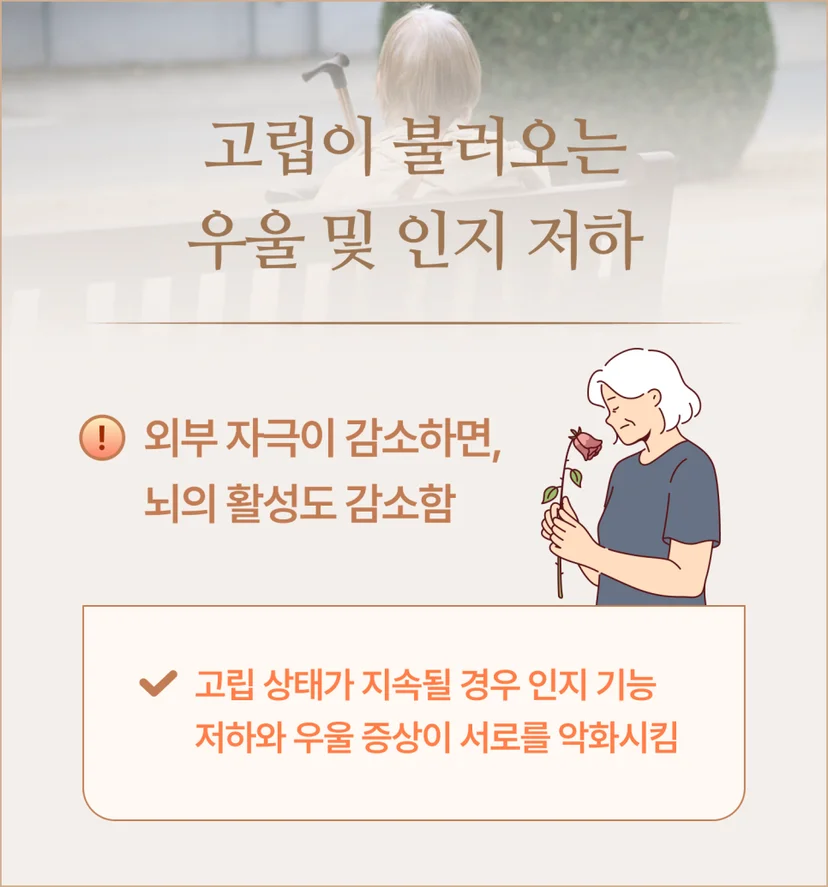 고립이 불러오는 우울 및 인지 저하