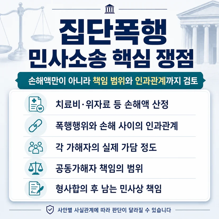 집단폭행 민사소송 핵심쟁점