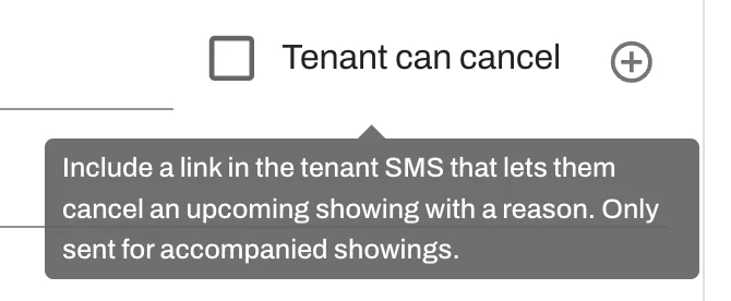Tenants can accept or reject showings via a secure link sent by text.