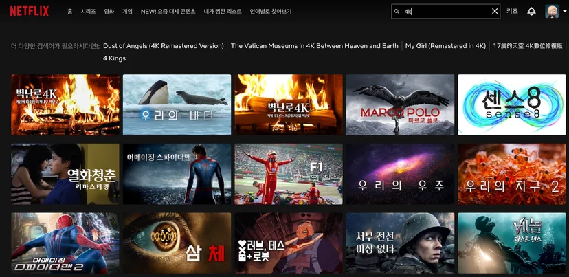 넷플릭스 공식 홈페이지