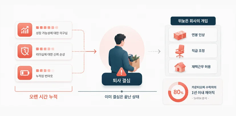 회사의 카운터오퍼가 핵심 인재 이탈을 막기 어려운 이유