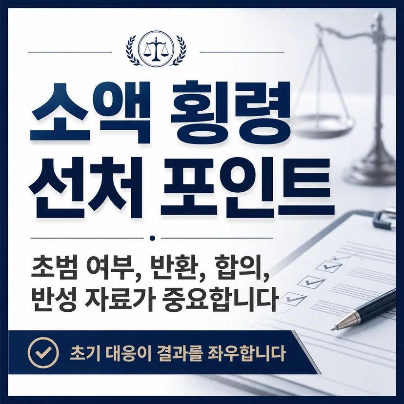 소액 횡령 벌금 선처 전략