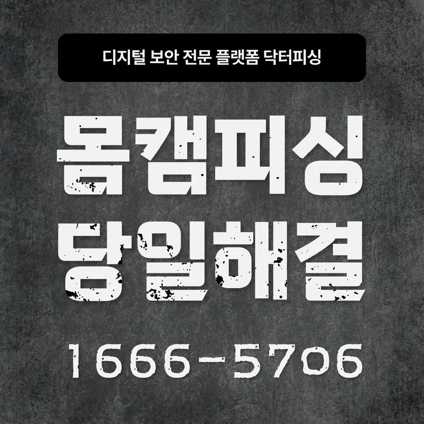 몸캠피싱 당일해결 닥터피싱의 전화번호가 나와있는 썸네일 이미지