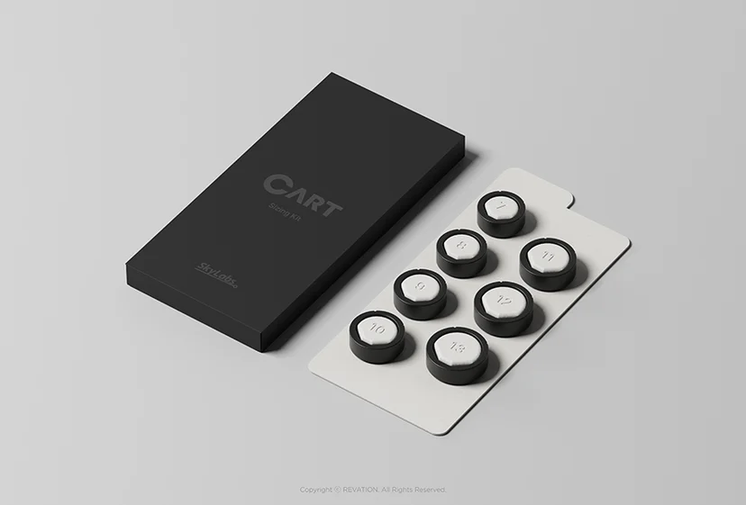 리스튜디오가 제작한  페이퍼몰드 소재 스카이랩스(SKYLABS) Smart Ring (스마트링) 사이즈 측정 키트  패키지
